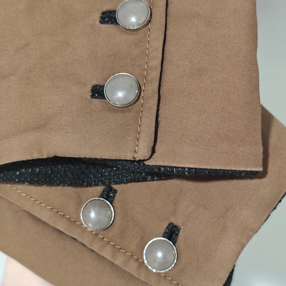 Y2K Tory Burch Tweed Blazer Small Size 6 Micha Brown Black Pockets - Picture 6 of 7